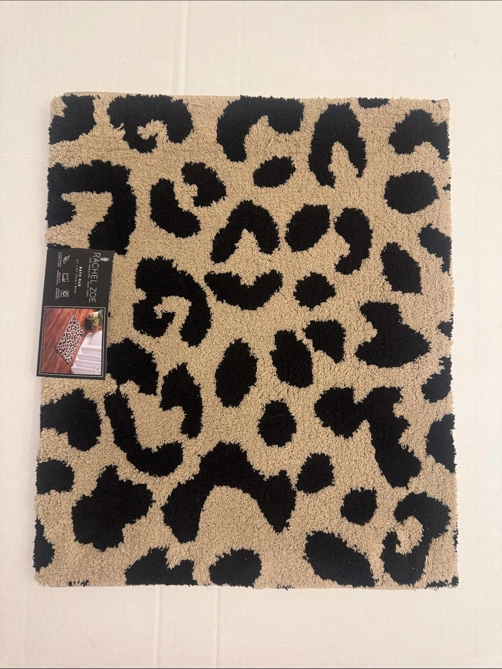 RACHEL ZOE Cheetah Animal Print Bath Rug/Mat - Non-Slip Rubber Back -21